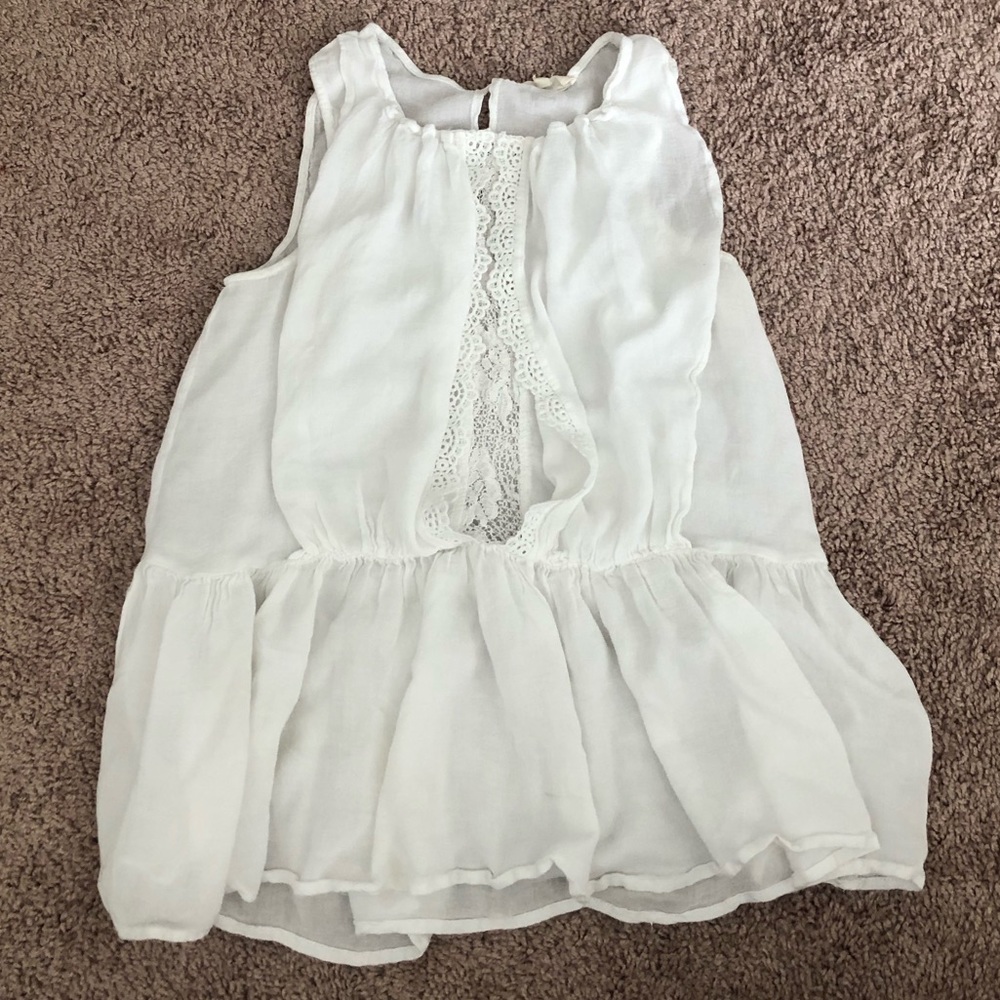 entro white cotton lace panel blouse